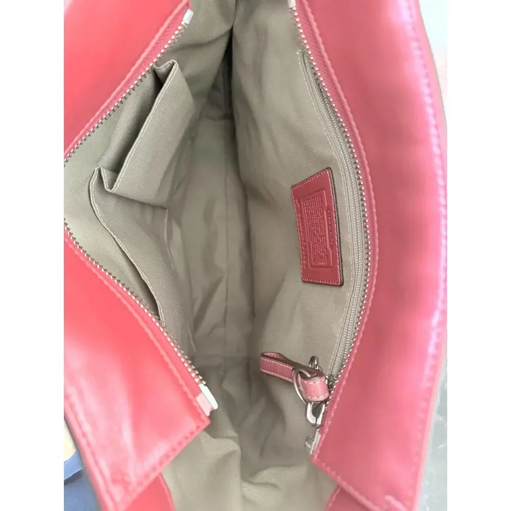 Coach Gallery F11524 red Leather tall Tote Shoulder Bag Purse